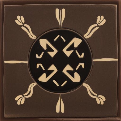 Brown Navajo Pictographs of Kokopelli in Encaustic Wax