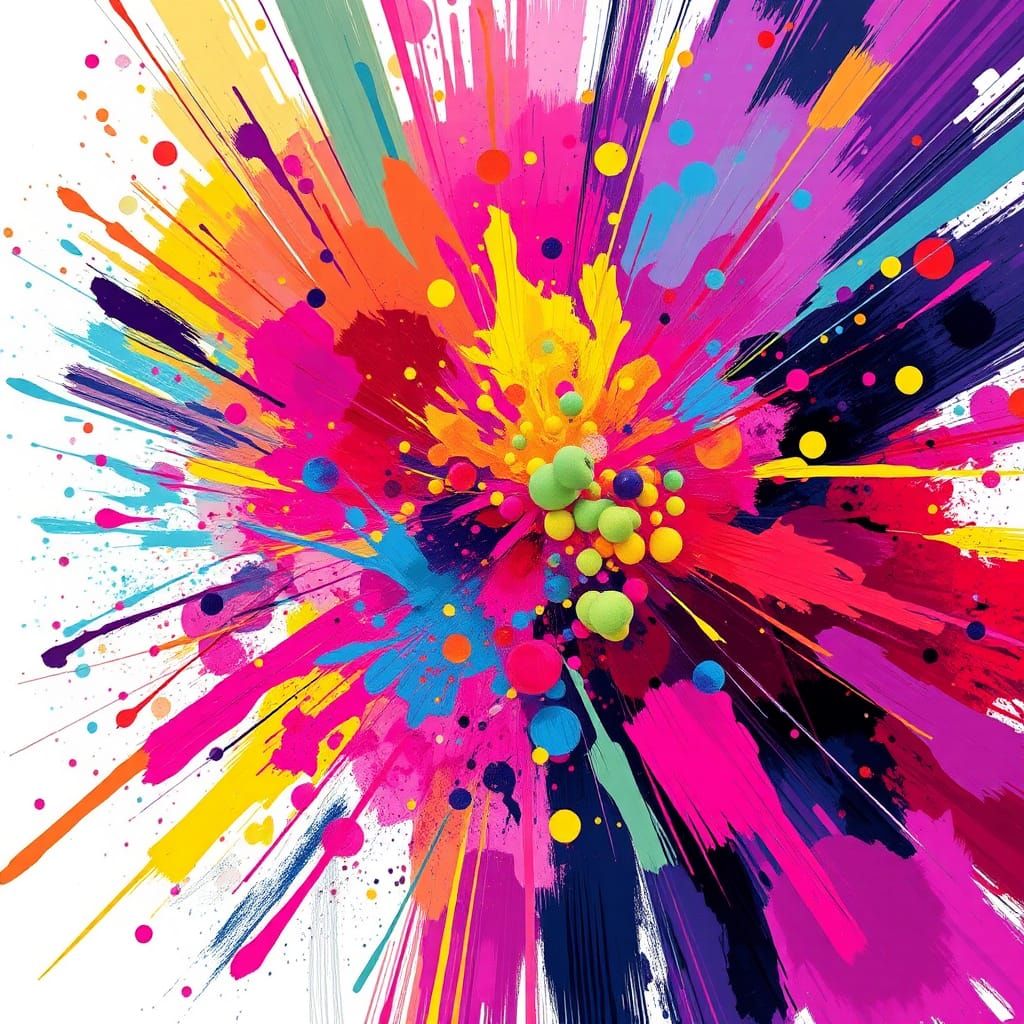 Dynamic Digital Paint Splatters in Abstract Expressionism