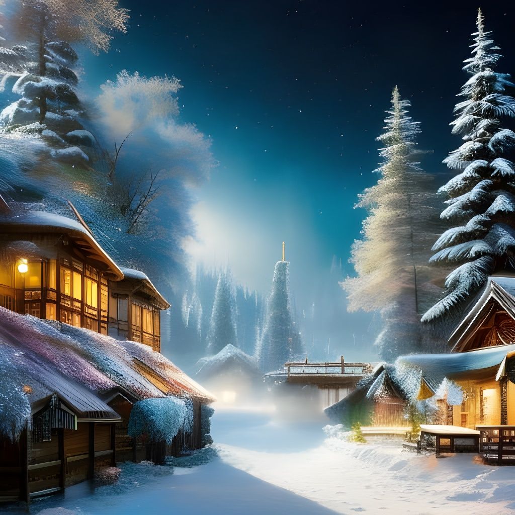 Winter Village: Award-Winning Concept Art in Cartoon Style