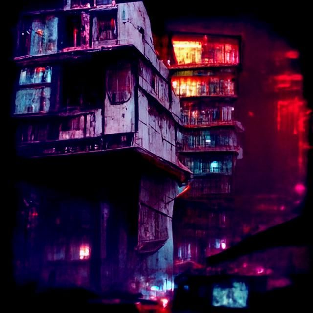 Cyberpunk Night Apartment Concept Art