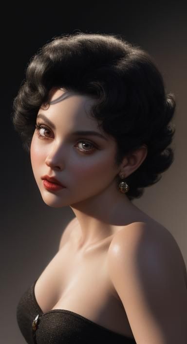Hyperrealistic Betty Boop as Aphrodite Portrait