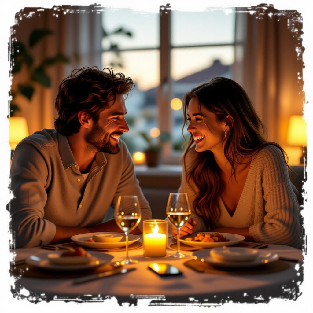 Intimate Modern Living Room at Golden Hour