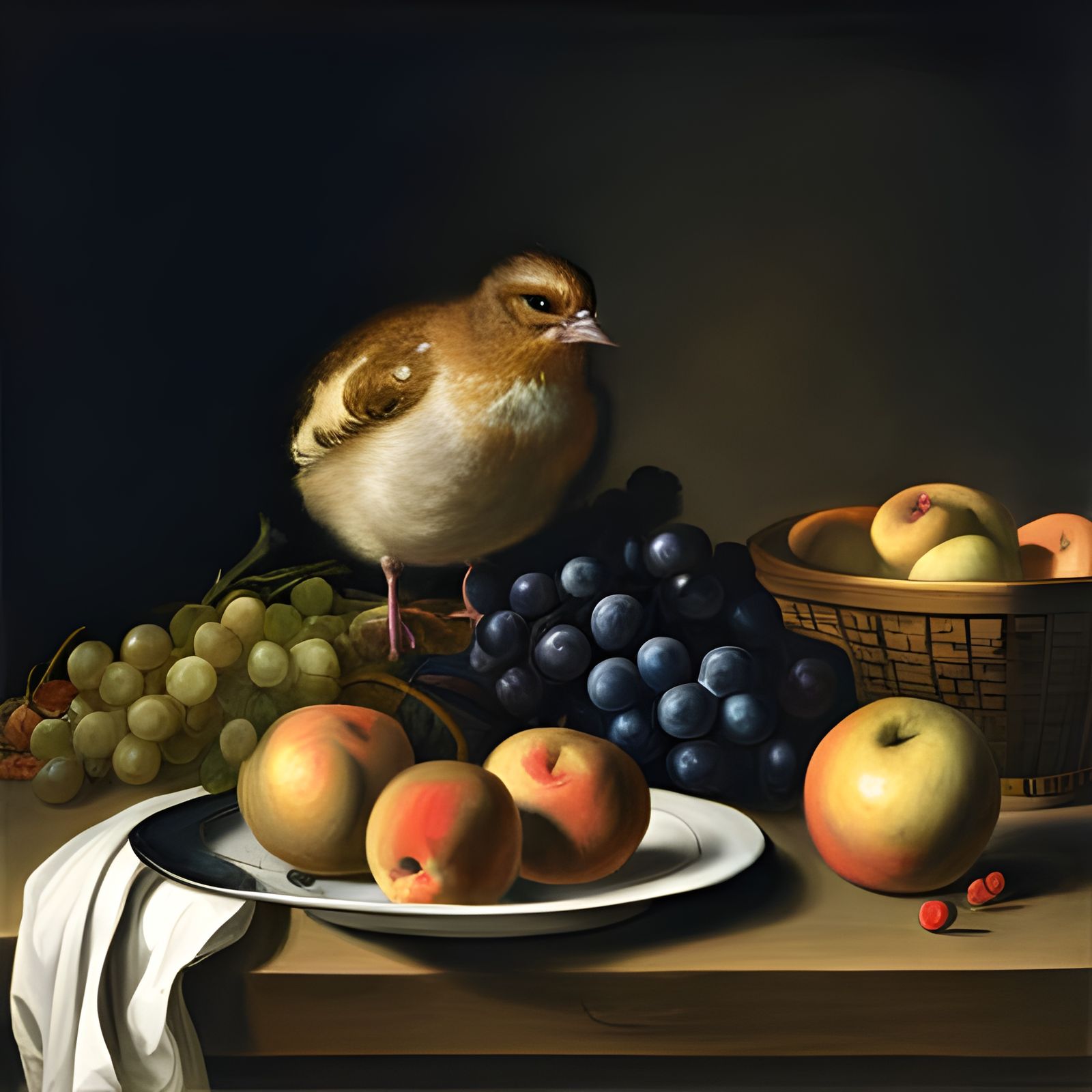 Baroque Still Life: Bird of Prey Eating Heart