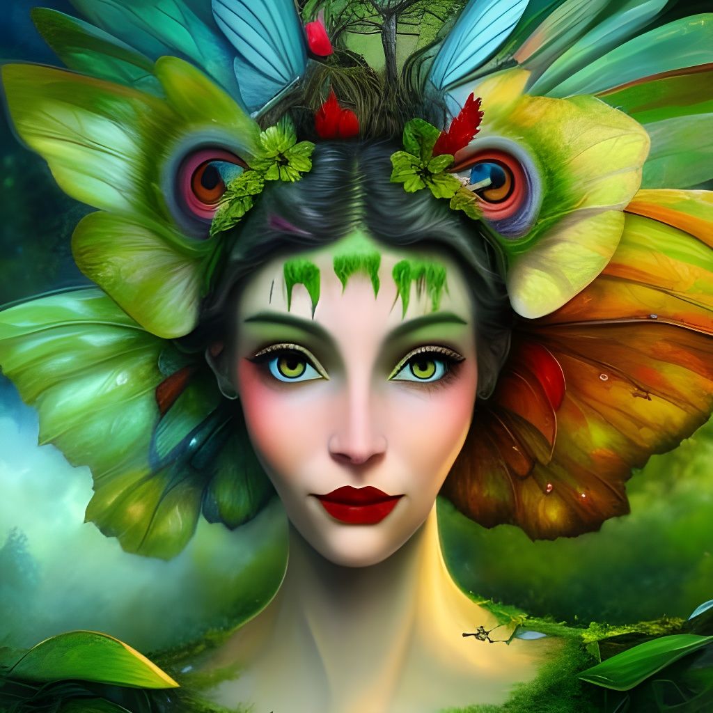 Forest Fairy Portrait in Volumetric Lighting