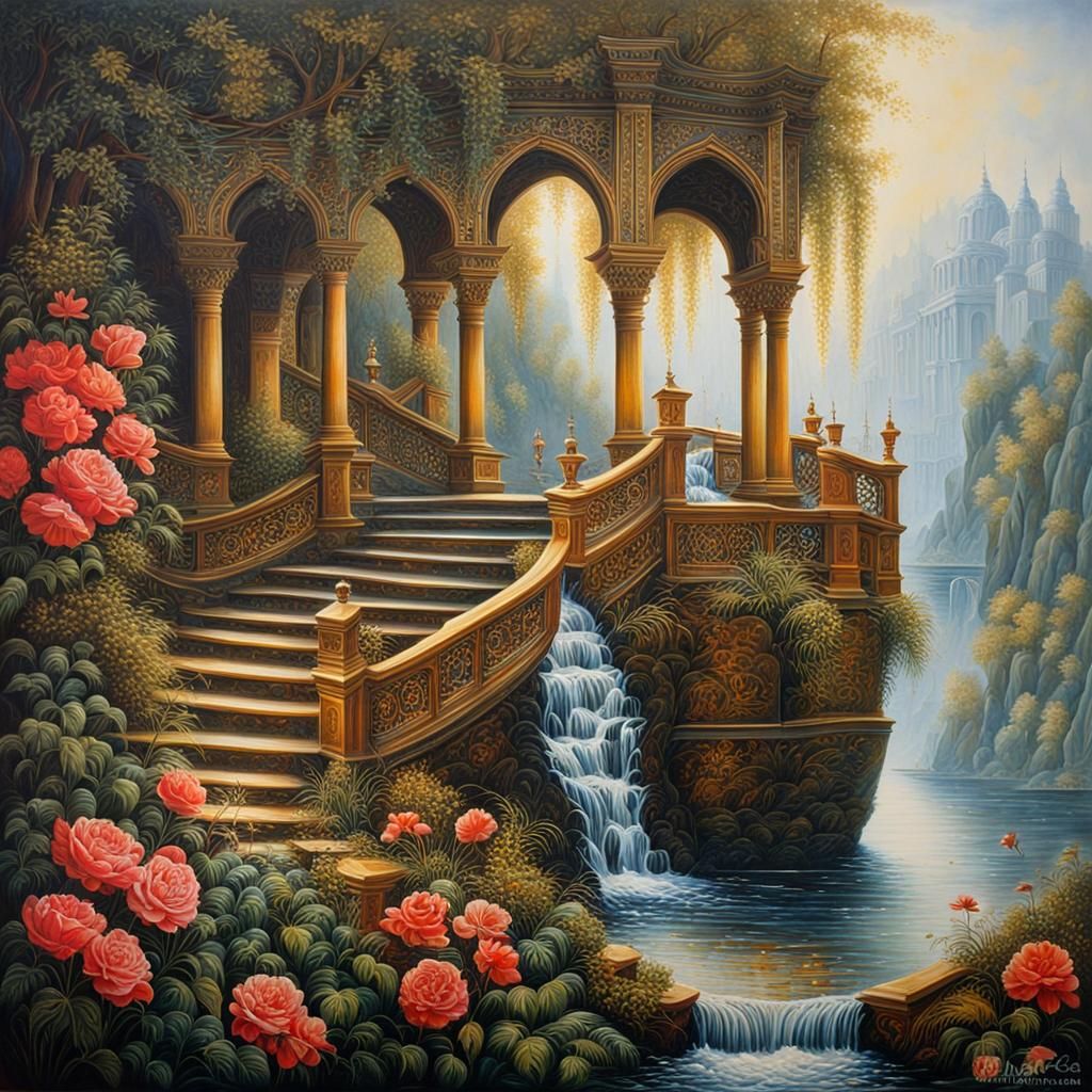 Romantic Fantasy Painting in Surreal Style