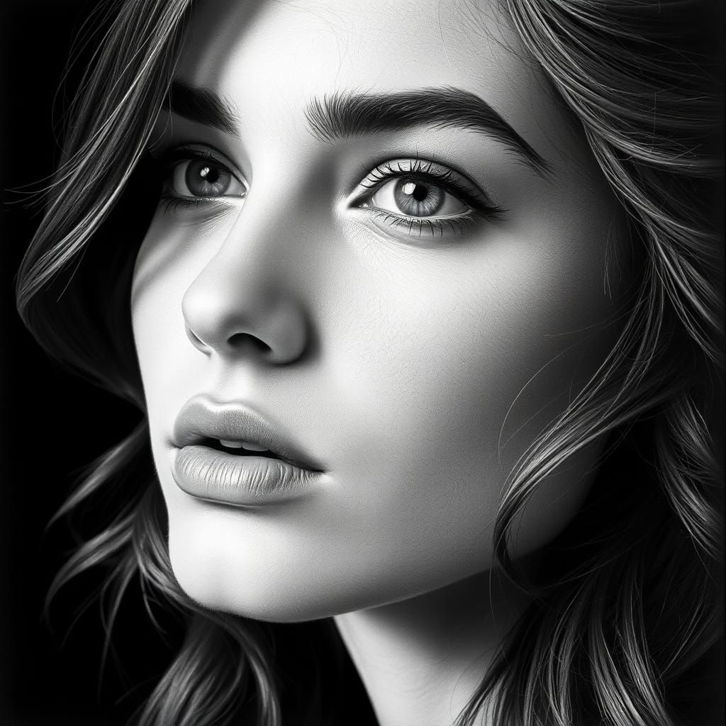 Timeless Black and White Cinematic Portrait