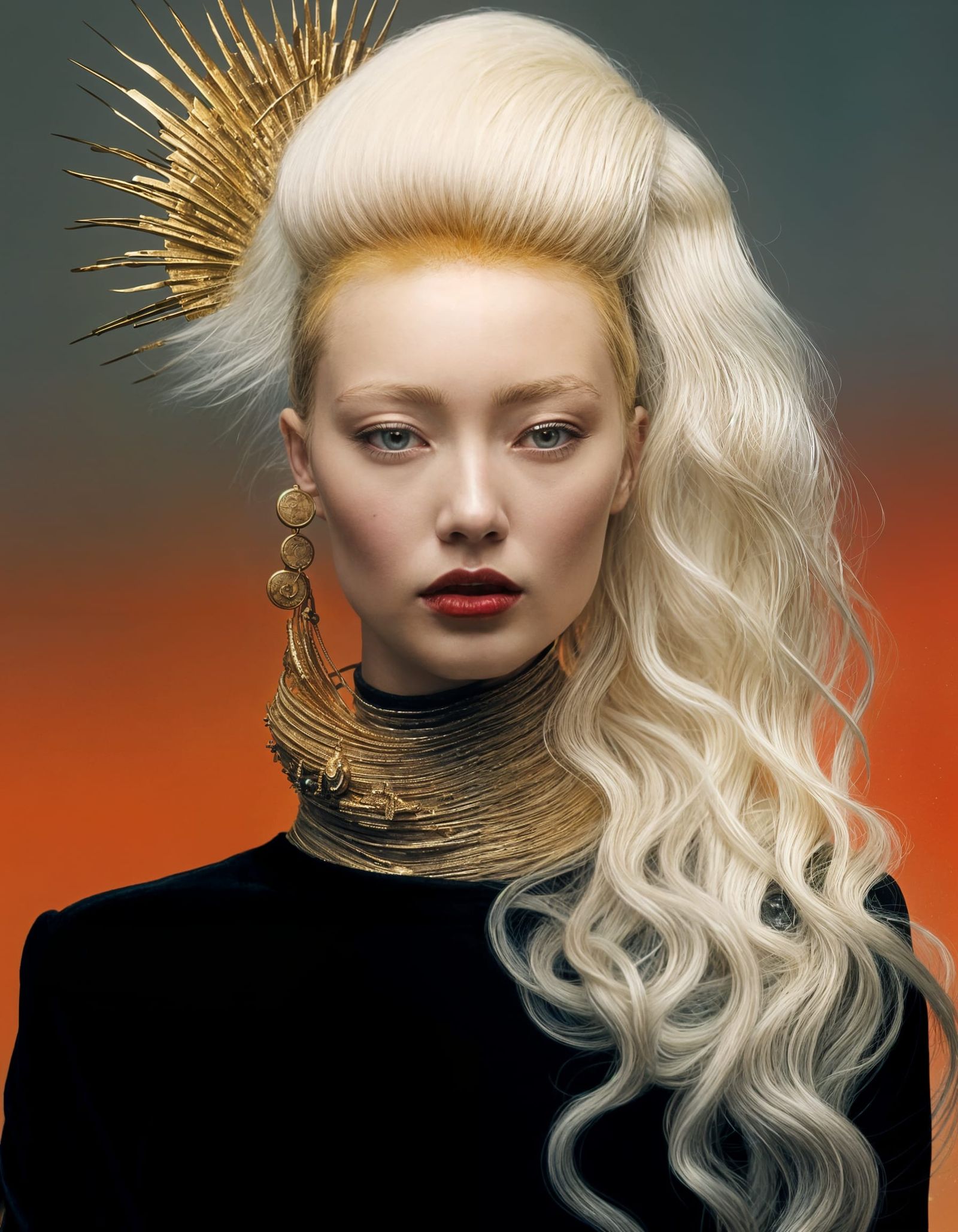 Golden Abstract Cycles: Hyperrealistic Digital Art