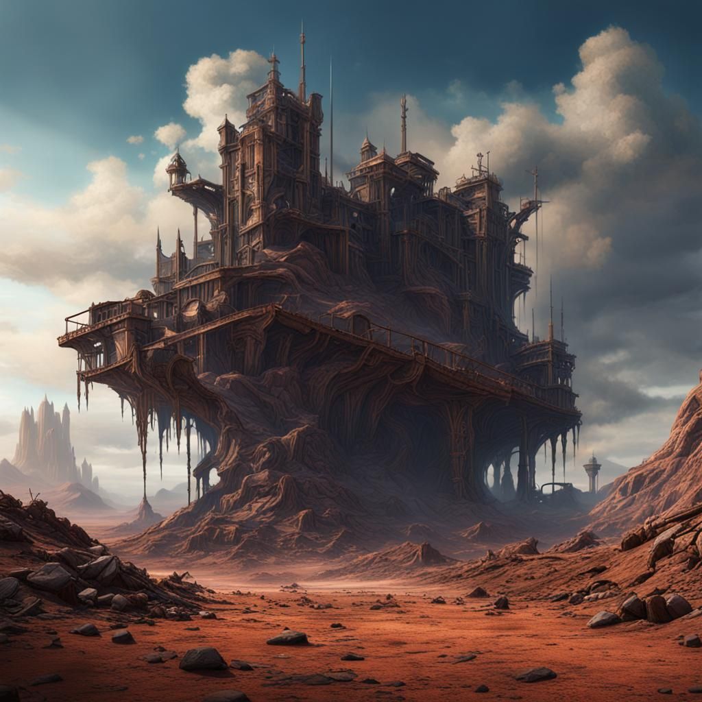 Desolate Wasteland: Detailed Matte Painting