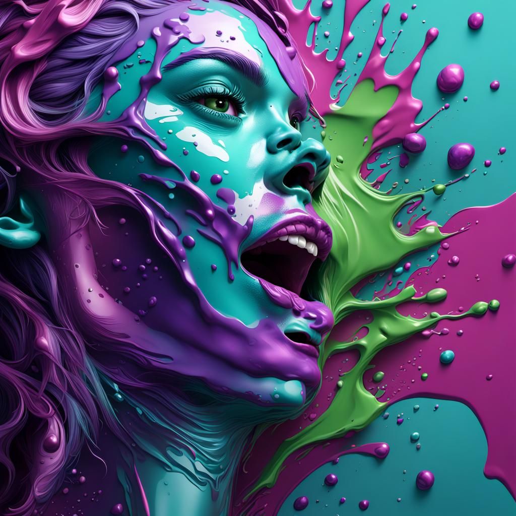 Dynamic Paint Splash in Pop Art Style