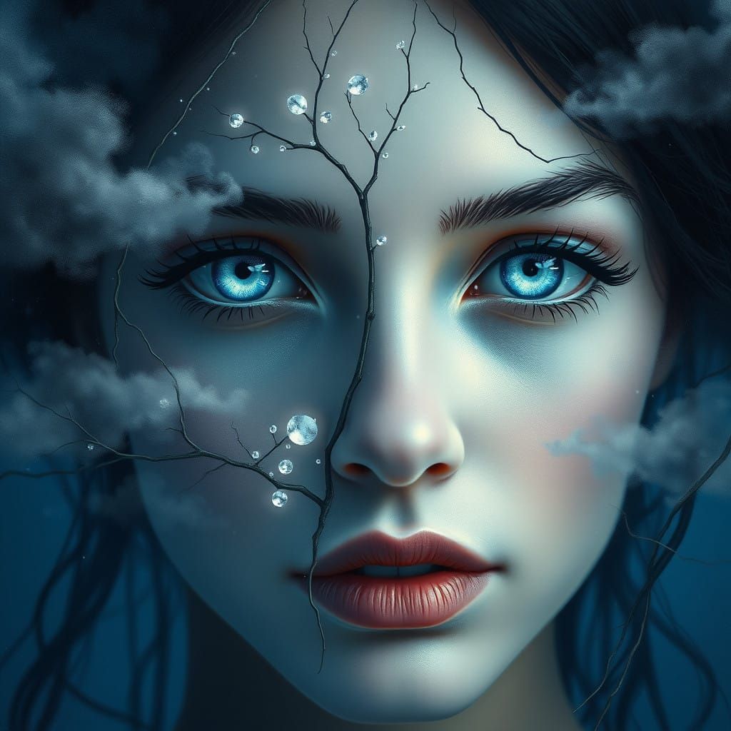 Ethereal Woman in Luminous Landscape