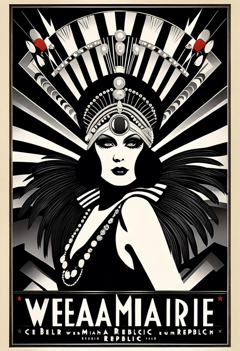 Berlin Cabaret Poster in Weimar Expressionism Style