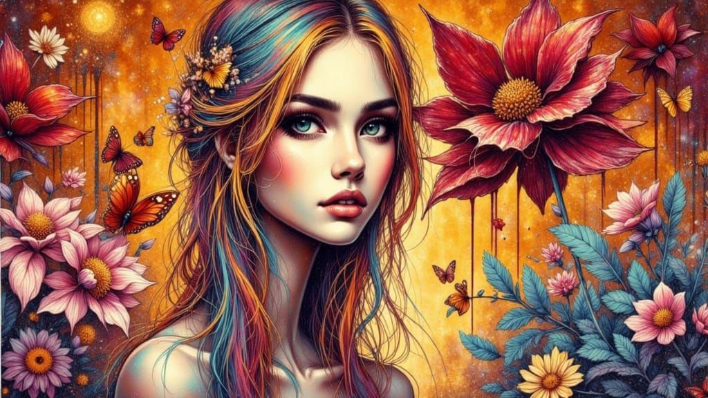 Beautiful African Woman in Noir Digital Art