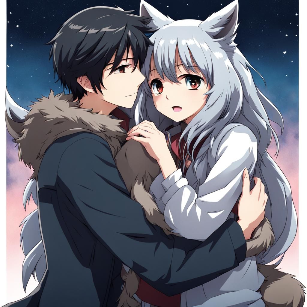 Anime Style: Girl and Boy with Wolf Ears