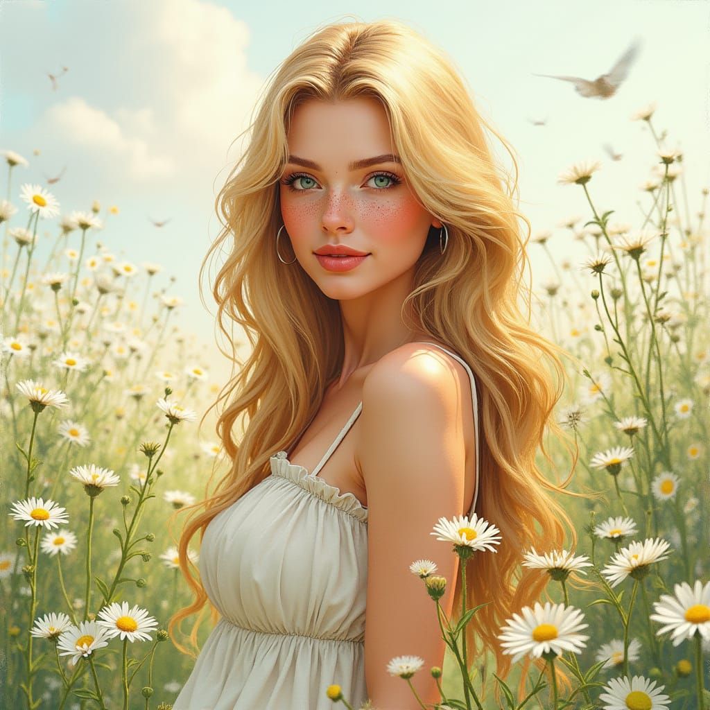 Beautiful Woman Portrait in Watercolor & Pencil Sketch