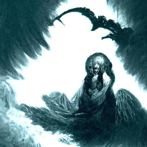 Demonic Angel in Horror Style