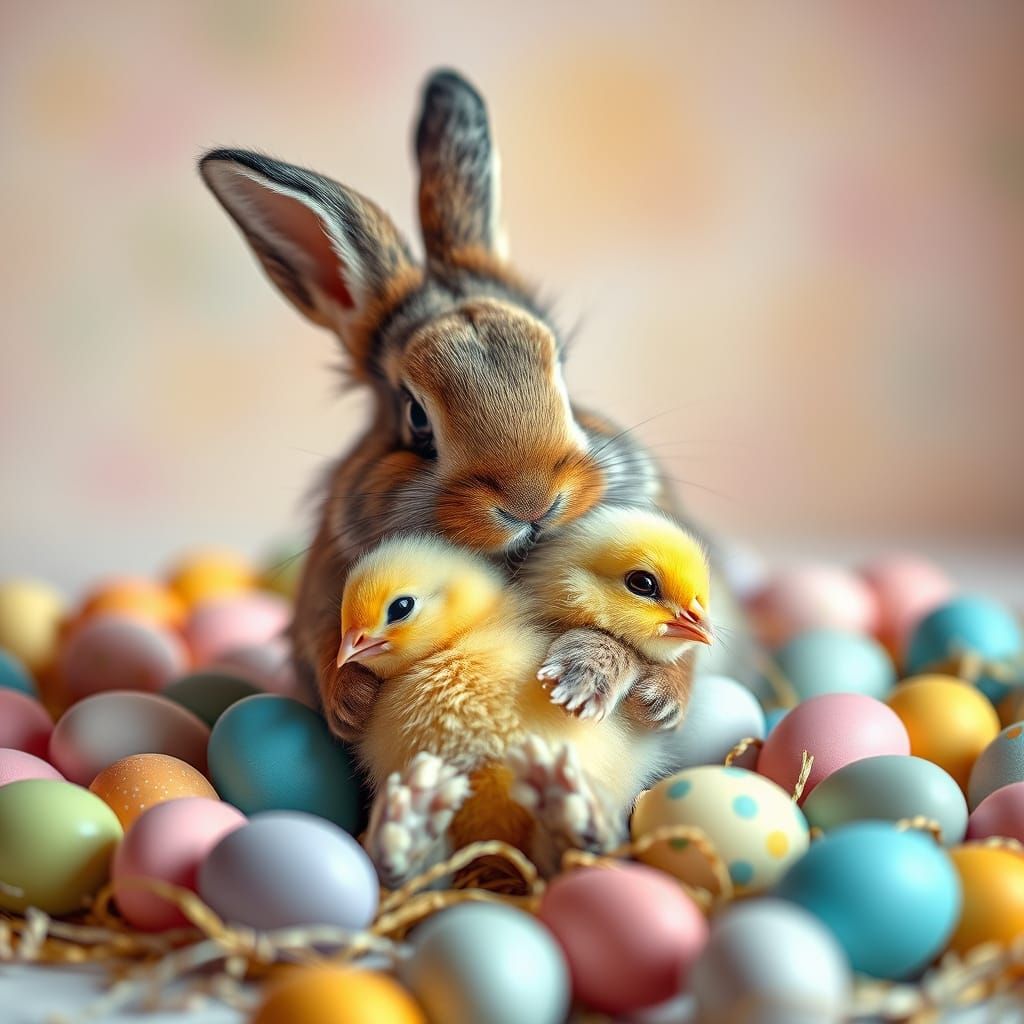 Surreal Easter Bunny Portrait in Whimsical Photography Style
