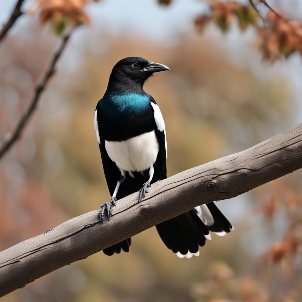 Magpie in Seoul, South Korea