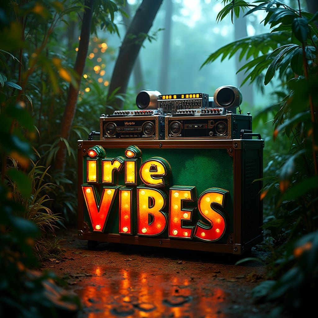 Futuristic Jungle Soundsystem in Irie Vibe Colors