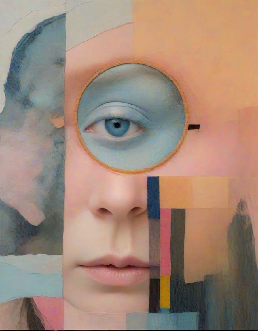 Contemporary Art Portrait with Imperfect Patches