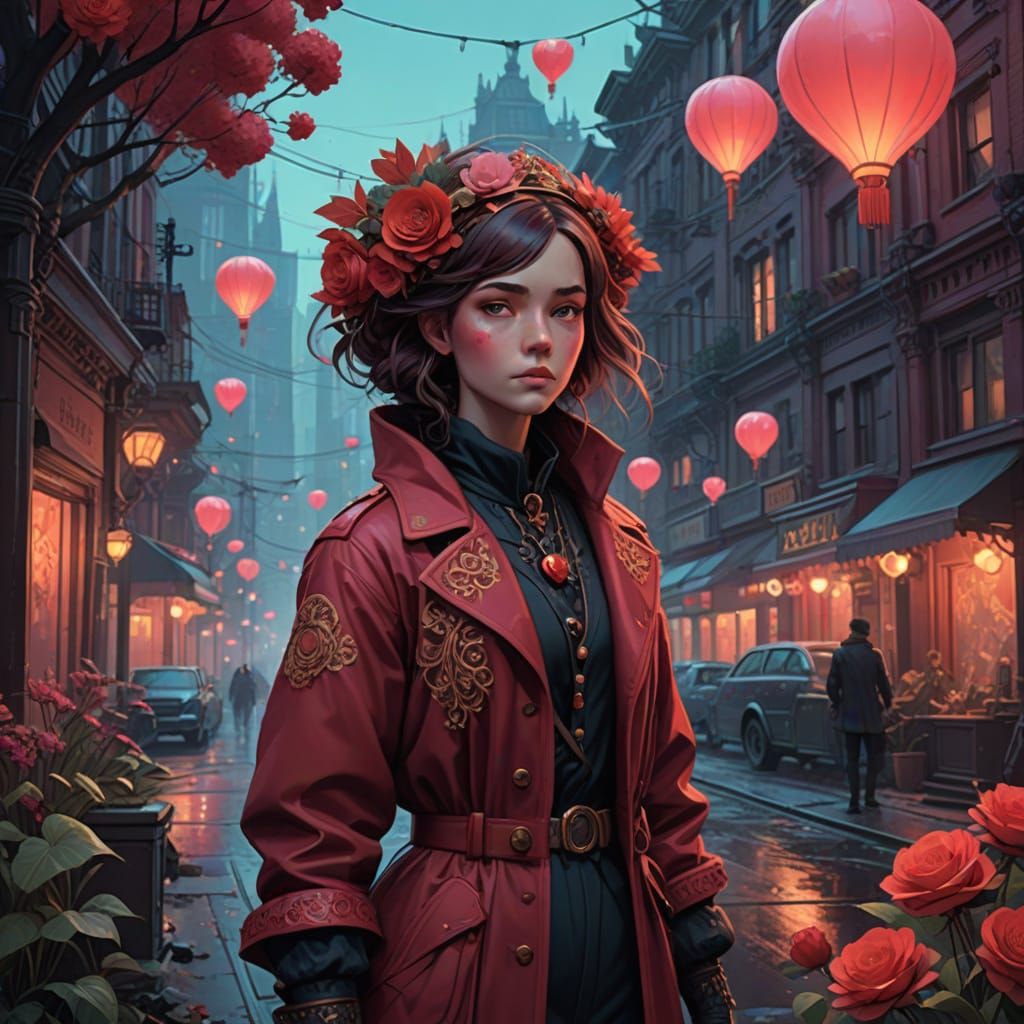 Whimsical Victorian Valentine's Card in Luxurious, Romantic ...