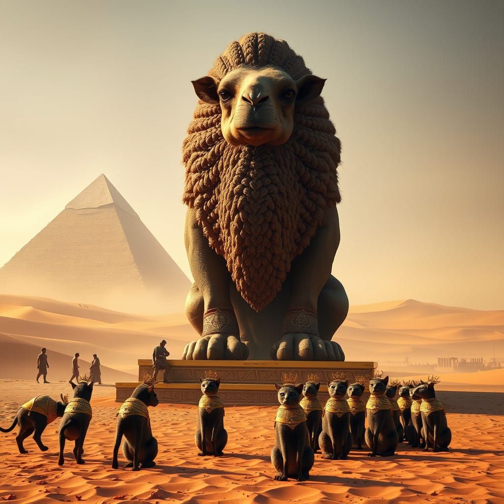 Hyper-Realistic Camel Rules Golden Desert Kingdom