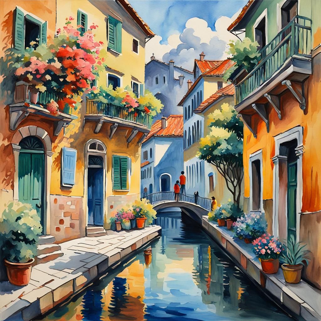 Gouache Style Painting: Places and Things