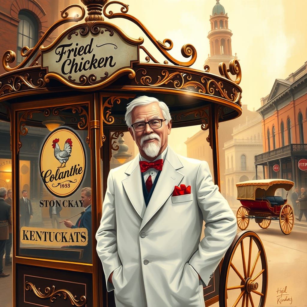 Colonel Sanders' Kentucky Fried Chicken Stand, Vintage Art