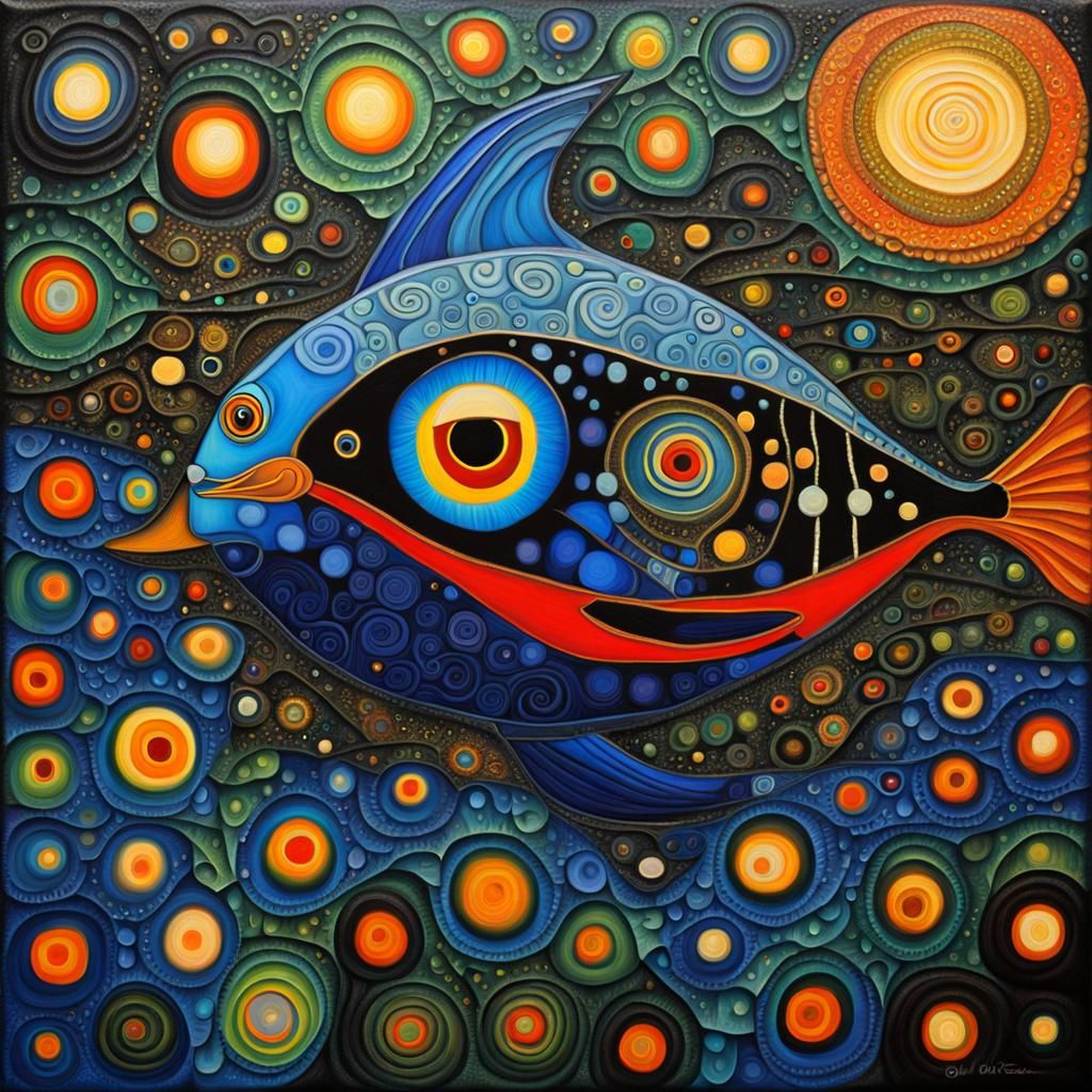 Mystic Marlin in Expressionist Oil Painting