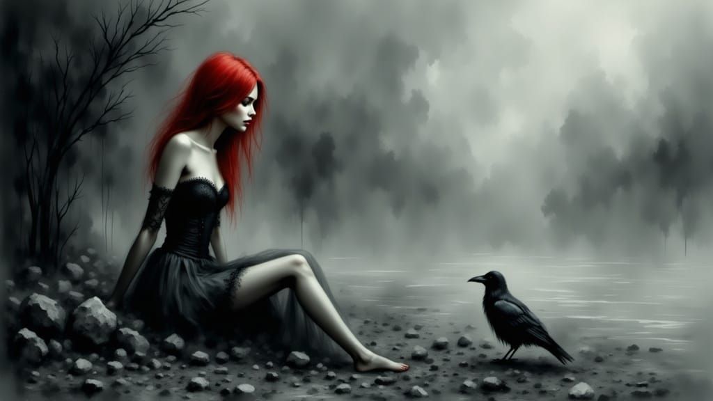 A beautiful, young woman with vibrant red hair 02