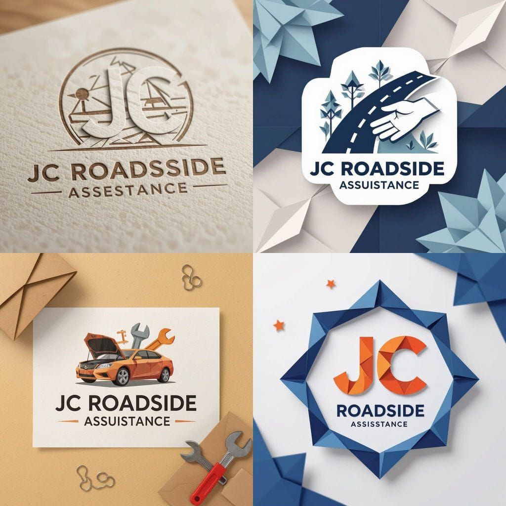 JC Roadside Assistance Logo in Origami Papercraft Style