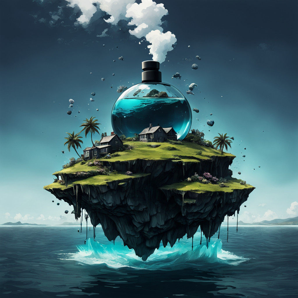 Island on a Perfume Sea in Ghetto Crash Landscape