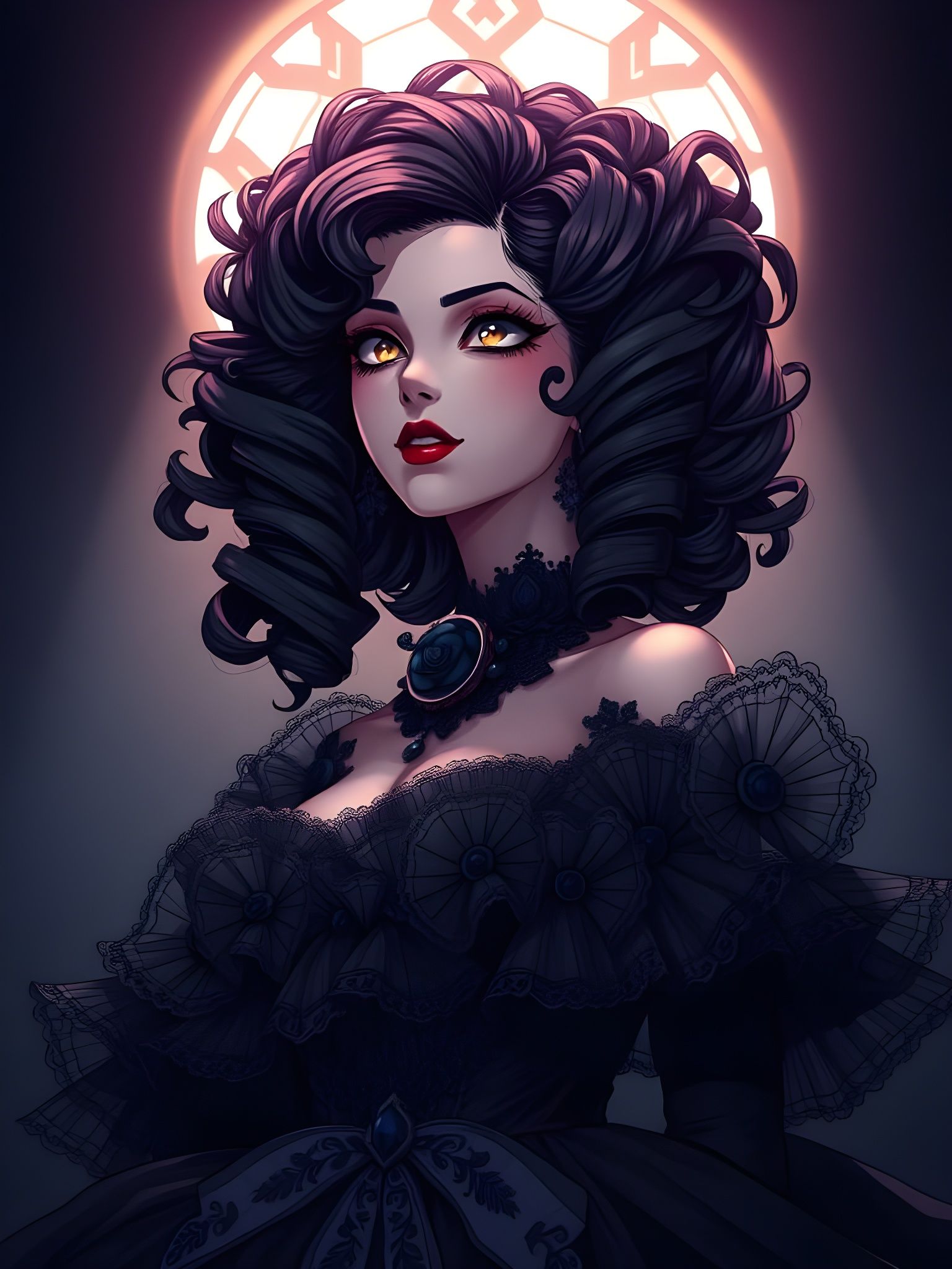 Gothic Goddess in Cinematic Lighting