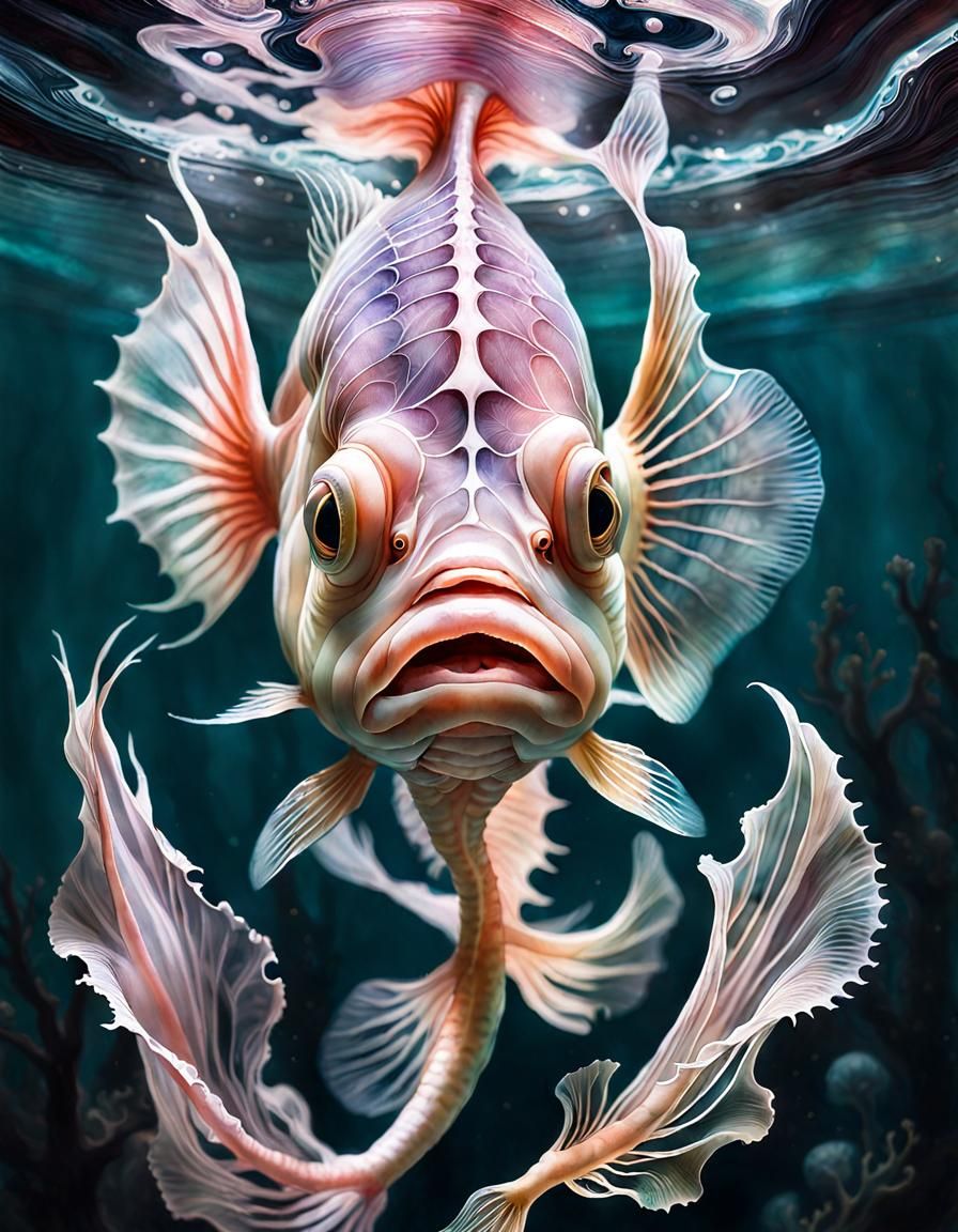 Translucent Ghost Fish in Flowery Pastel Colors