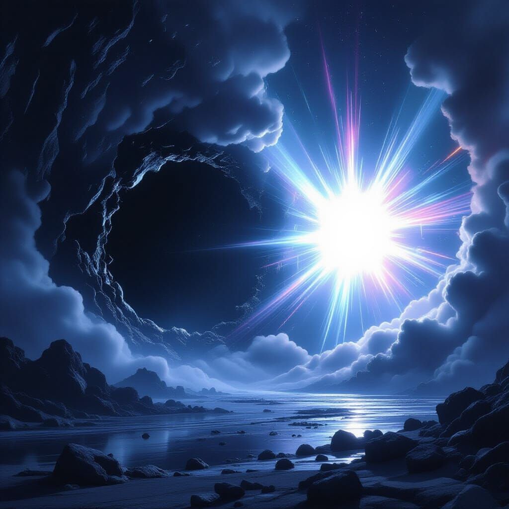 Cosmic Dance: Black Hole and White Hole in Neon