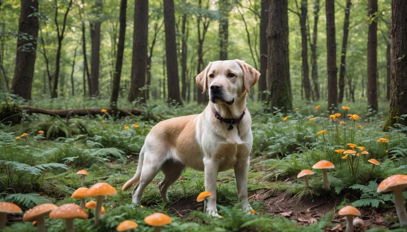 Labrador Retriever in Enchanted Forest, Professional Photogr...