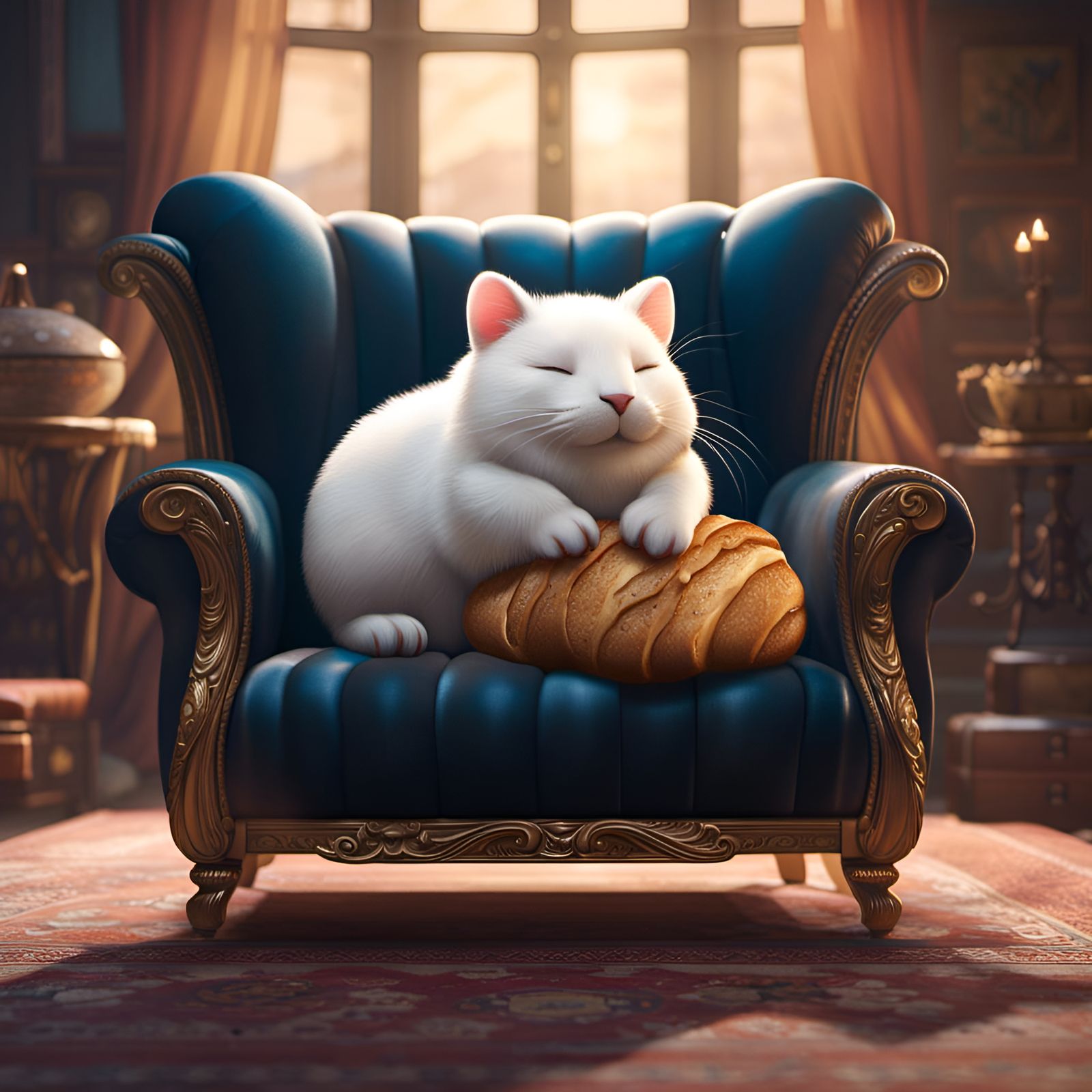 Adorable Sleeping Bread Loaf Fantasy Concept Art