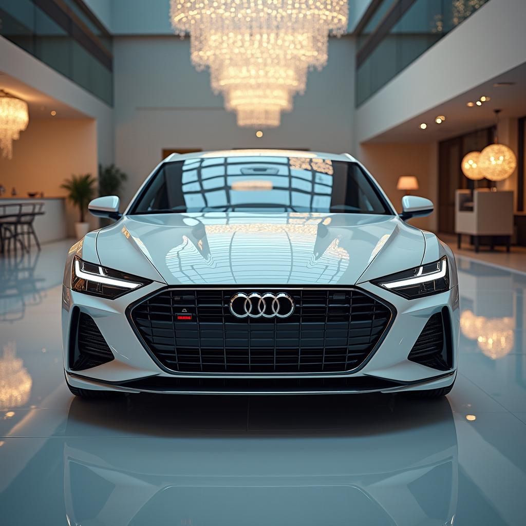 Oily Glossy Audi A8: Hyperrealistic Automotive Rendering