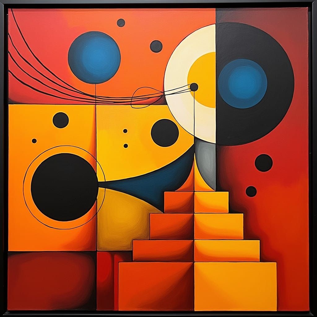 Vibrant Geometric Abstract Art in Kandinsky's Style