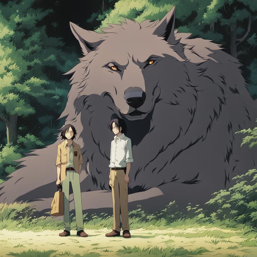 Bigby Wolf in Anime Style of Studio Ghibli