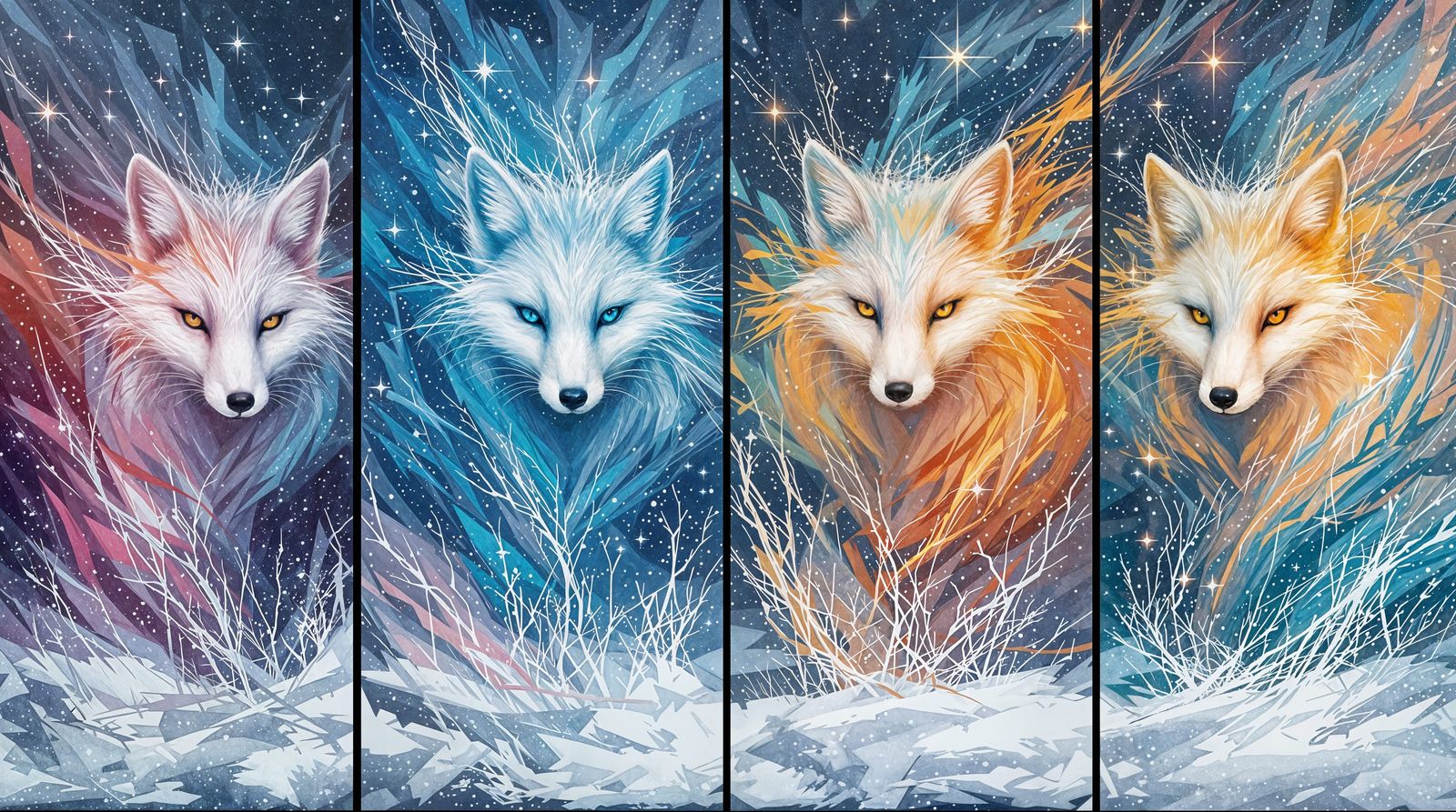 Vibrant Arctic Fox in Fauvist Splendor