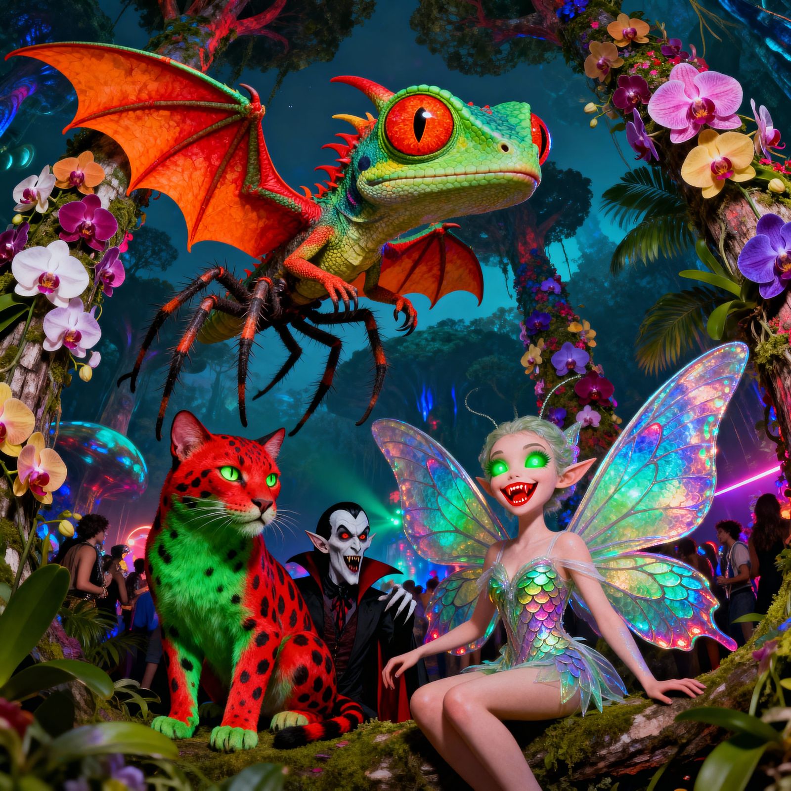 Alien Forest Rave with Hybrid Creatures