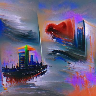 Digital Oil Painting: Love and Hate Divided