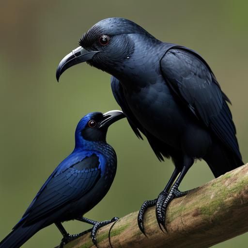 Umbrellabird in Play: Intricate Hyperreal Detail