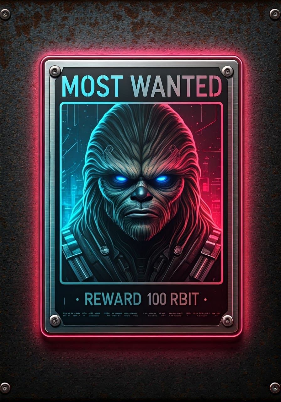 Cyberpunk Wookiee 'Most Wanted' Poster