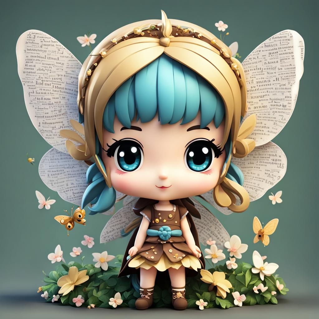Chibi Fairy Made of Words