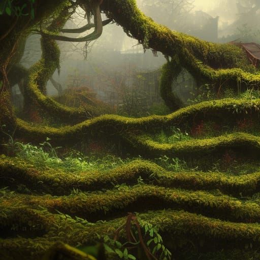 Overgrown City: Detailed Matte Painting in 8K