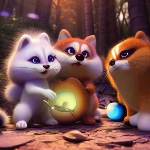 Mischievous Raccoons in Winter Wonderland: A Whimsical Tale