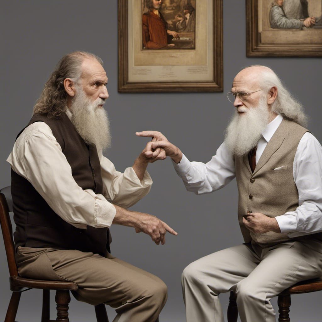 Da Vinci and Darwin Discuss the Future: Portrait