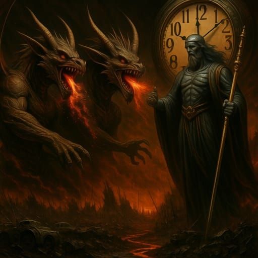 Epic Battle: Three-Headed Dragon Devil vs Cosmic God