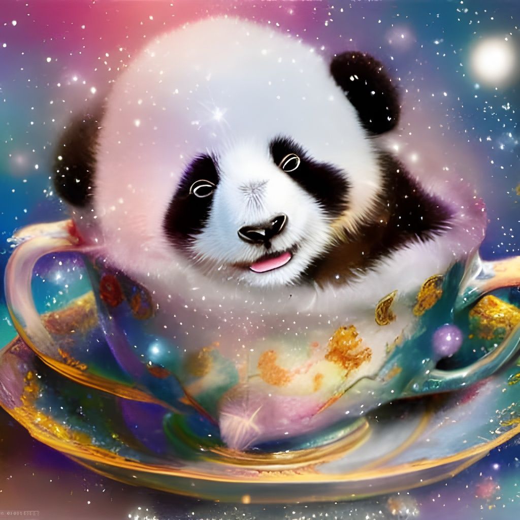Cute Baby Panda Dream in Teacup